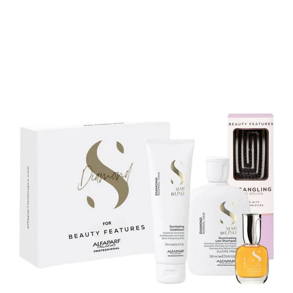 Alfaparf Diamond Gift Set with FREE BeautyFeatures Detangling Hairbrush