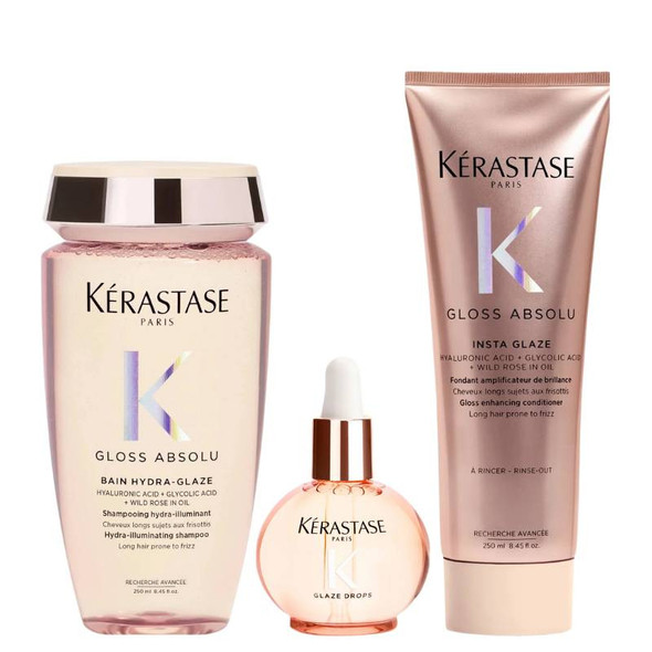 Kerastase Gloss Absolu Shampoo, Conditioner & Hair Oil Bundle
