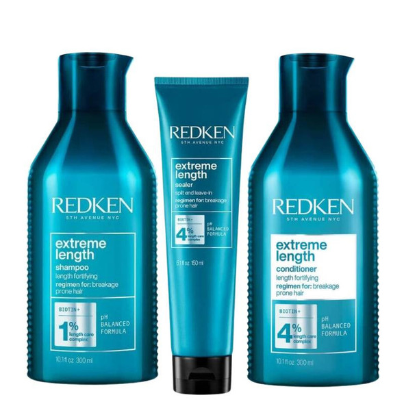Redken Extreme Lengths Shampoo, Conditioner & Leave In Treatment Trio