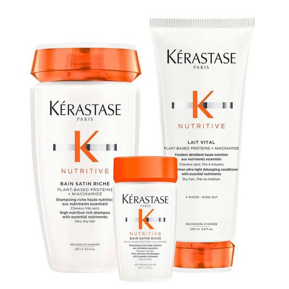 Kerastase Nutritive Bain Satin Riche Shampoo & Conditioner + FREE 80ml Mini Shampoo