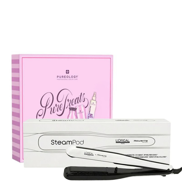 L'Oreal Steampod 3.0 White With FREE Pureology Hydrate Gift Set