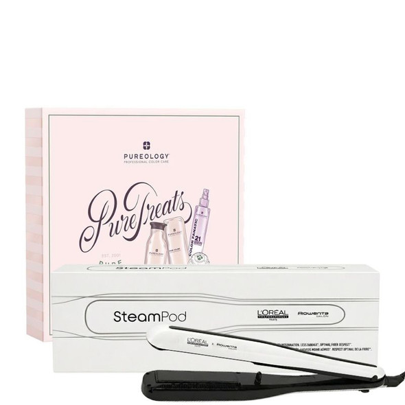 L'Oreal Steampod 3.0 White With FREE Pureology Pure Volume Gift Set