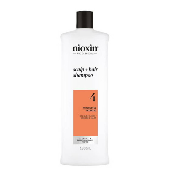 Nioxin System 4 Shampoo for Coloured Dry and Damaged Hair with Progressed Thinning 1L