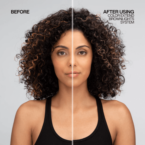 Redken Color Extend Brownlights Blue Toning Conditioner 300ml before/after