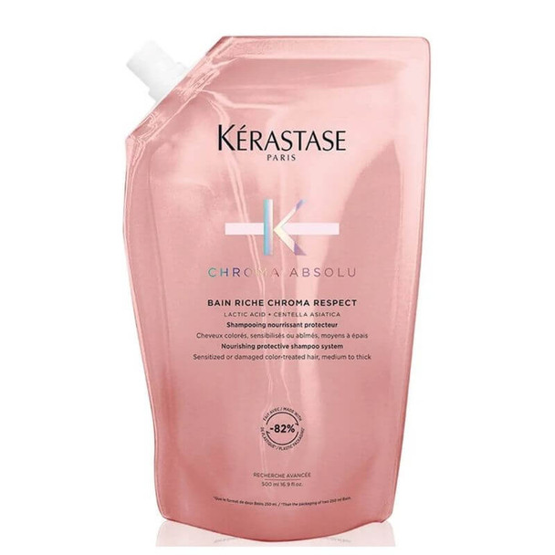 Kérastase Chroma Absolu Bain Respect Riche Refill Pouch & Refillable Bottle