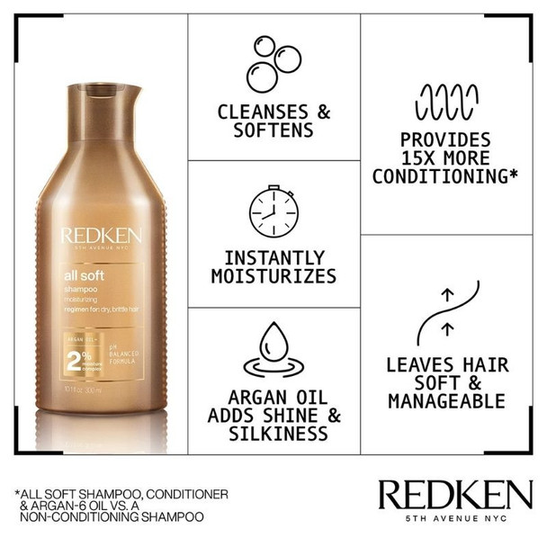 Redken All Soft Shampoo Duo (2 X 300ml)