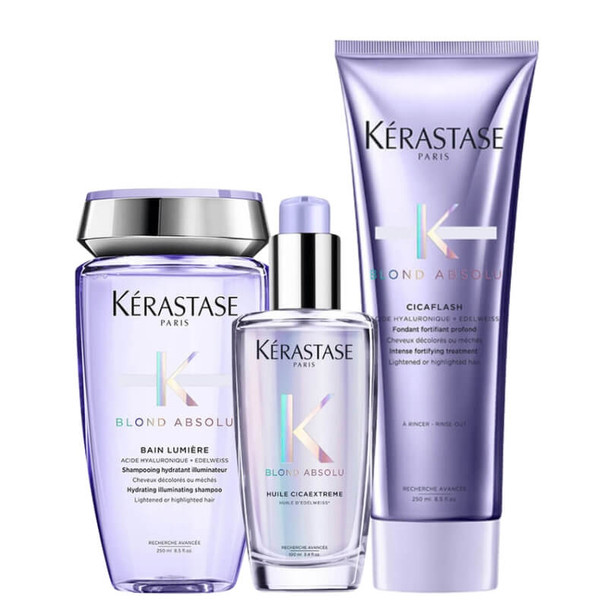 Kérastase Blond Absolu Shampoo, Conditioner and Oil Hair Routine for Lightened or Highlighted Hair
