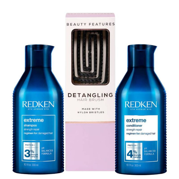 Redken Extreme Shampoo & Conditioner Duo with FREE Detangling Hairbrush
