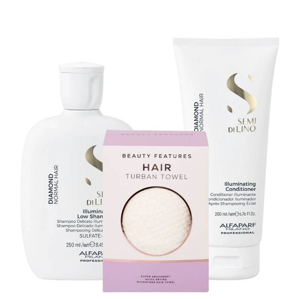 Alfaparf Diamond Shampoo & Conditioner Duo with FREE Micro Fibre Hair Towel