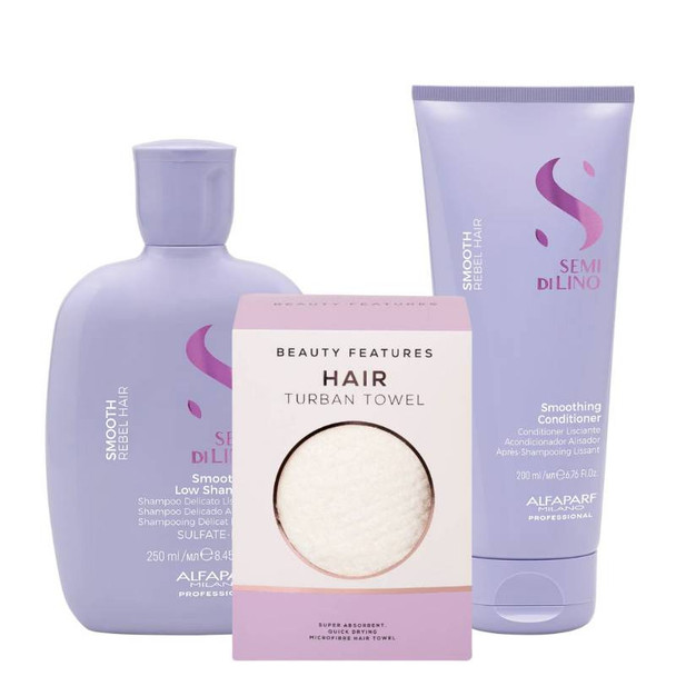 Alfaparf Smooth Shampoo & Conditioner Duo with FREE Micro Fibre Hair Towel