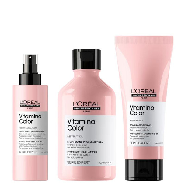 L'Oréal Professionnel Vitamino Color Shampoo, Conditioner & 10 in 1 Multi-Benefit Leave In Treatment