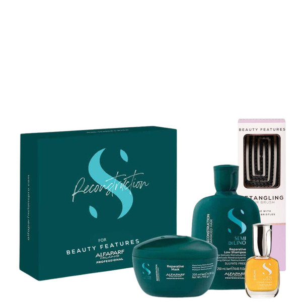 Alfaparf Reconstruction Gift Set with FREE BeautyFeatures Detangling Hairbrush