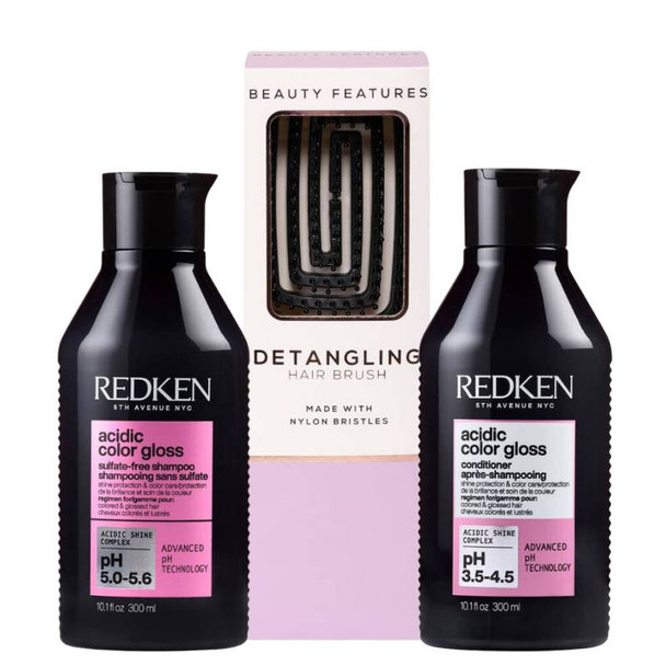 Redken Acidic Color Gloss Shampoo & Conditioner With FREE Detangling Hairbrush
