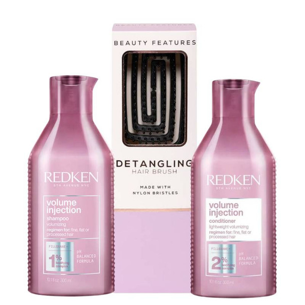 Reken Volume Injection Shampoo & Conditioner Duo With FREE Detangling Hairbrush