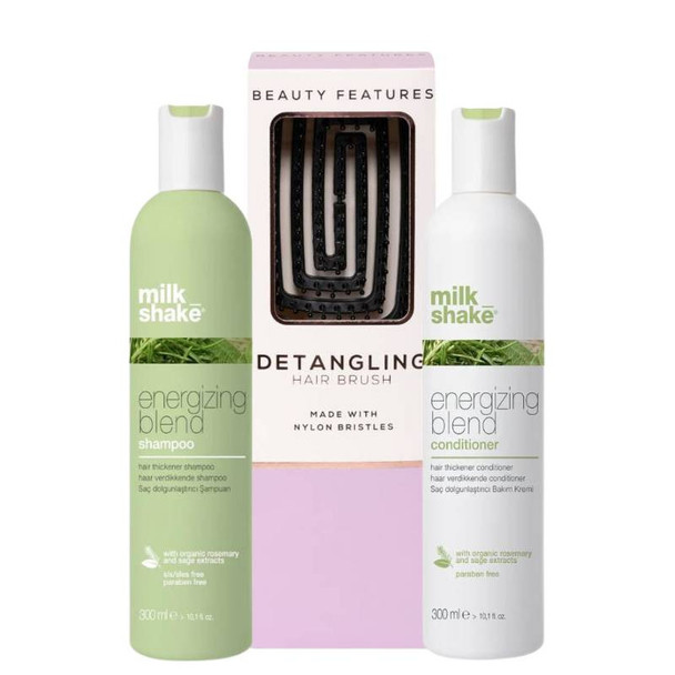 Milkshake Energizing Shampoo & Conditioner Duo With FREE Detangling Hairbrush