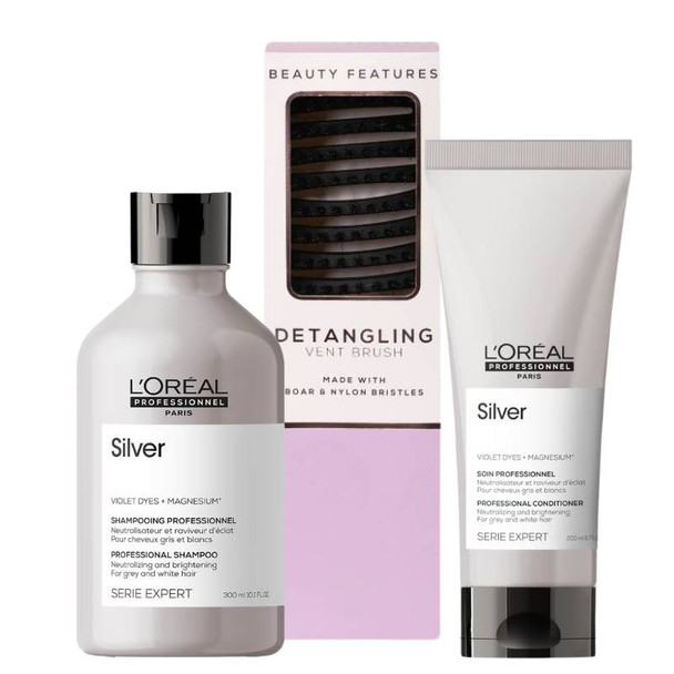 L'Oréal Professionnel Silver Shampoo & Conditioner With Free Vent Hairbrush
