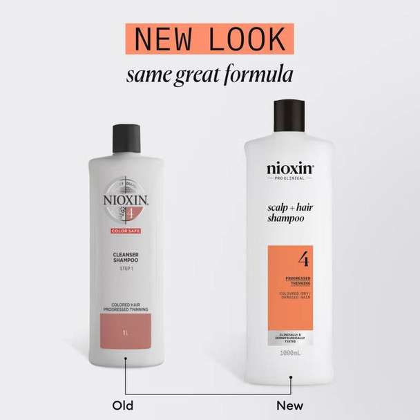Nioxin System 4 Shampoo for Coloured Dry and Damaged Hair with Progressed Thinning 1L 5