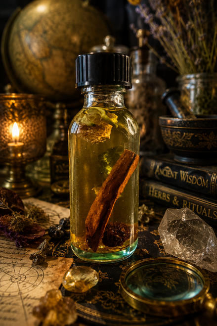 Immerse yourself in a realm of knowledge and skill acquisition with our Hoodoo abundance conjuring oil. This potent blend stimulates mental agility, sharpens cognitive abilities, and cultivates a deep understanding of any profession or school subject. Unlock your true potential and become an expert in your chosen field.