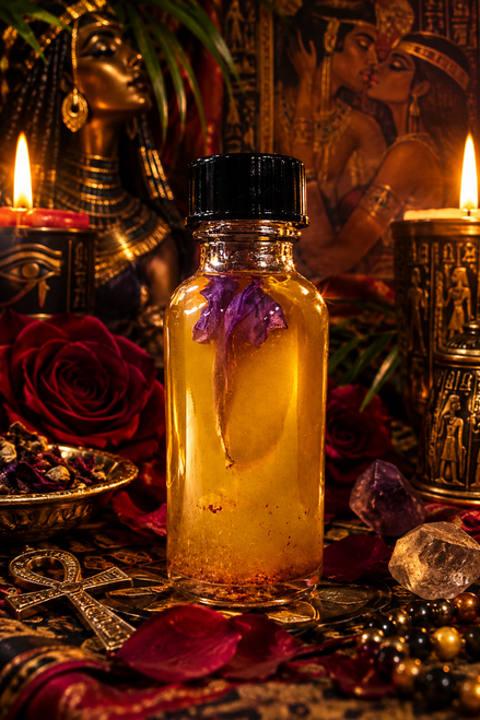 Embrace the enchantment of sensual and sweet love with this Hoodoo oil. Created with a blend of sacred herbs and oils, this captivating formula is designed to attract a love that is both passionate and tender. Allow its irresistible energy to radiate from within and manifest a love that fulfills your deepest desires and brings you lasting joy