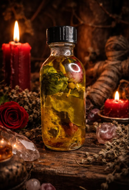 Love Curse Remove Oil is crafted to clear negative energy, bad luck, and blockages in love, helping you open your heart and energy to positive romantic opportunities. This blend works to restore balance, self-love, and attraction energy, supporting healthy, aligned relationships.