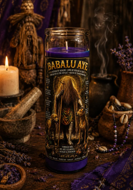 This Babalu Aye 7 Day Prayer Candle is created for devotional and spiritual work centered on internal alignment intentions, restoration, protection, strength, cleansing, and renewal. Its rich purple wax and striking devotional artwork make it a beautiful addition to an altar, prayer space, spiritual room, or personal ritual practice.