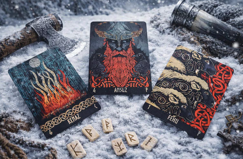 Step into the sacred stillness of the North, where ancient knowledge whispers through time. The Norwegian Woodcut Runes Deck is a powerful 24-card oracle system inspired by traditional Norse runic symbols—each one carved with intention, mystery, and ancestral force.