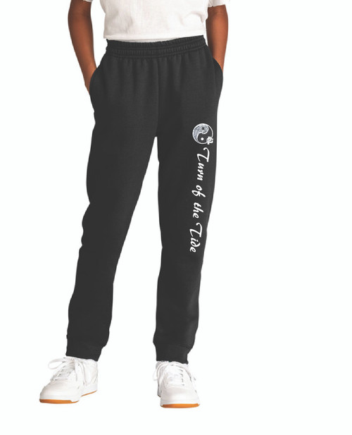 Port & Co™ Youth Core Fleece Jogger Black with Pocket