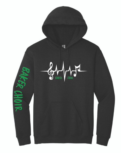 Baker Choir Gildan Pull over Hoodie Black