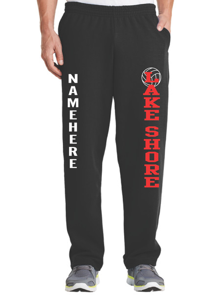 LS Volley Port & Company® Core Fleece Black Sweatpant with Pockets