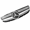 Mercedes-Benz SL R230 AMG Look Gloss Black Front Grille with Chrome Fins and Star - 2006-2008