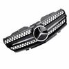 Mercedes-Benz SL R230 AMG Look Gloss Black Front Grille with Black Fins and Chrome Star - 2001-2006