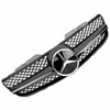 Mercedes-Benz SL R230 AMG Look Gloss Black Front Grille with Black Fins and Chrome Star - 2006-2008