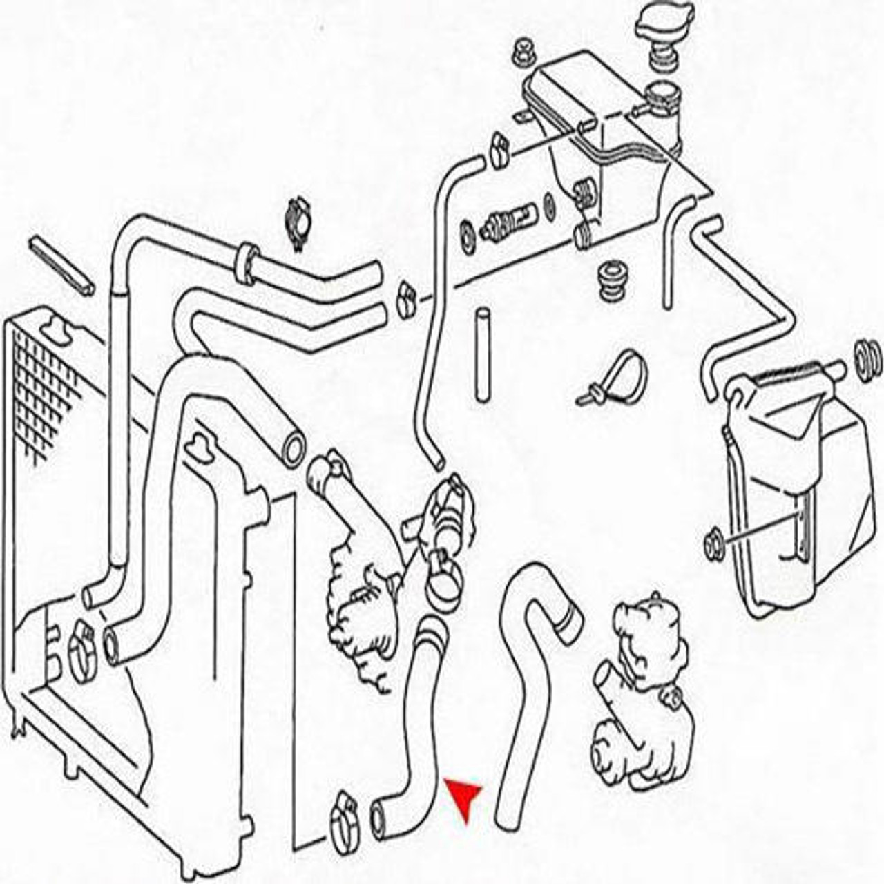 Mercedes-Benz W201 190E 2.6 Radiator Upper Coolant Hose - 2015016382