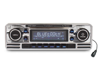 Caliber RMD120BT Classic Retro Style Single Din Radio MP3 USB Player Bluetooth Stereo Head Unit - Silver