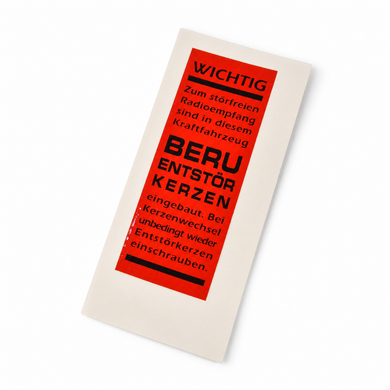 Mercedes-Benz 190 SL W121 BERU Spark Plug Suppressor Label