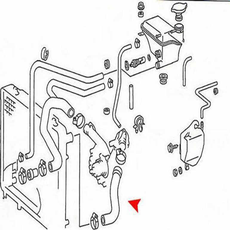 Mercedes-Benz W124 1993-95 Radiator Upper Hose - 1245019482