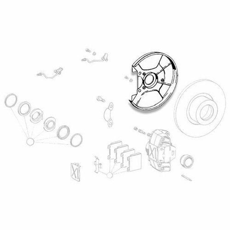 JP Group Mercedes-Benz SL W113 250,280 Pagoda Right Front Brake Disc Protective Guard - 1084200344