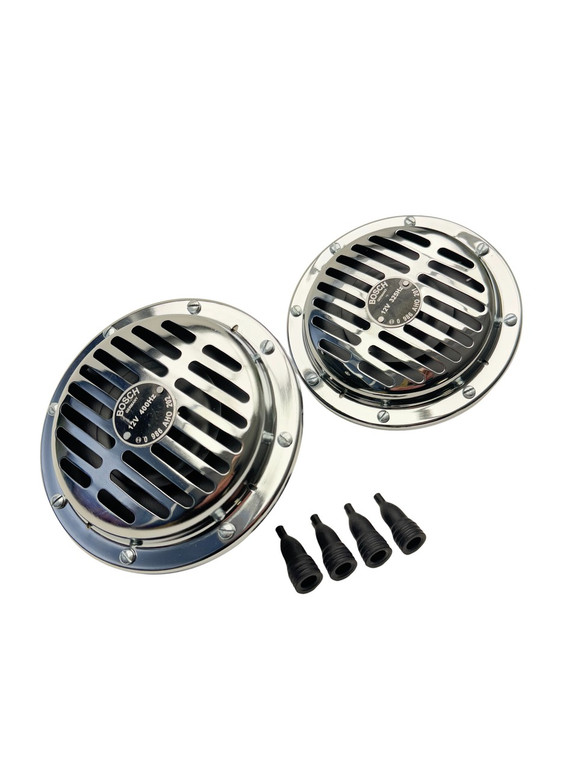 Mercedes-Benz SL W113 Pagoda 280 SL Set of Bosch Horns, Chrome Plated (2 Pieces) - 0035421920 / 0035422020