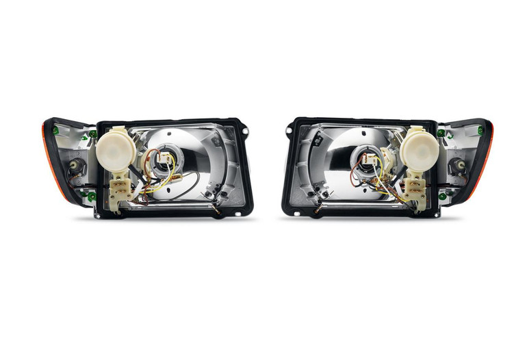  Mercedes-Benz 107 RHD Vacuum Headlamps Headlights with Orange Indicator Lens (Pair) 