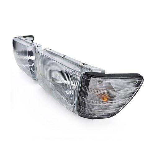  Mercedes-Benz 107 RHD Vacuum Headlamps Headlights with Clear Indicator Lens (Pair) 