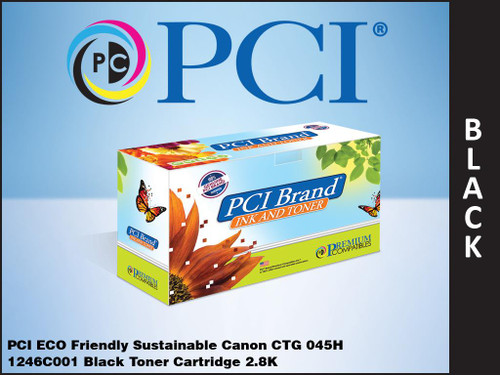 PCI Brand Canon 045 H 1246C001AA Black Toner Cartridge 2.8K Yield