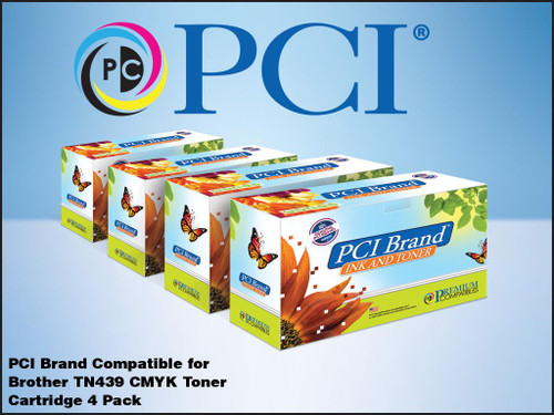 PCI Brand Brother TN439 CMYK Toner Cartridge 4Pack