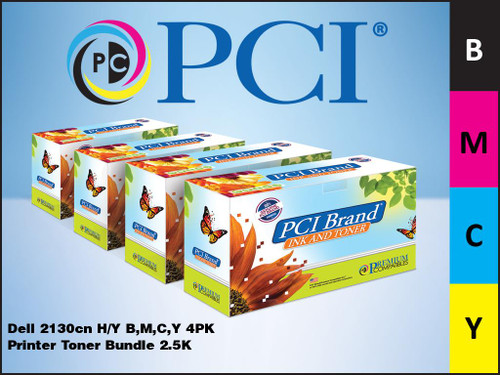 PCI Brand Dell 2130CN HY Bundle BMCY Toner Cartridge