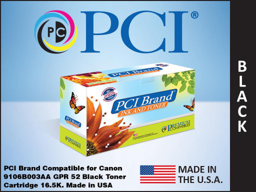 PCI Brand Canon 9106B003AA GPR52 Black Toner Cartridge