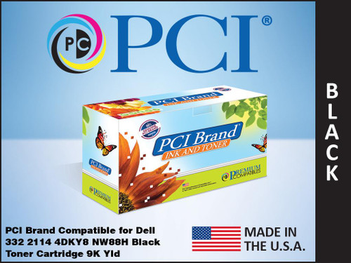 PCI Brand DELL 4DKY8 NW88H 332 2114 Black Toner Cartridge
