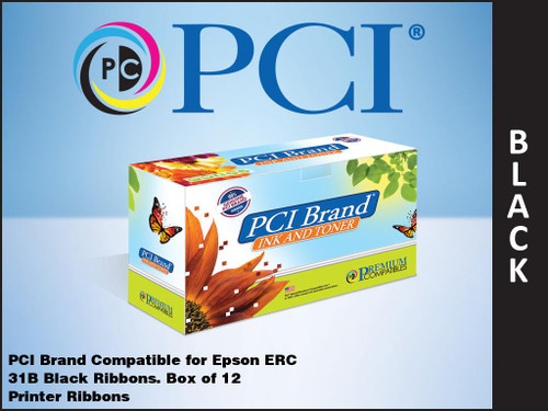 PCI Brand PCI Epson ERC31B Black Ribbons Box 12 Ribbons