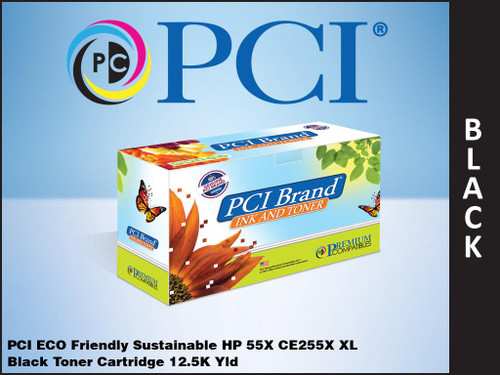 PCI Brand HP CE255X Black Toner Cartridge