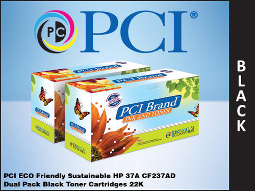 PCI Brand HP 37A CF237AD 2 Pack of Toner Cartridges 22000 Page Yield