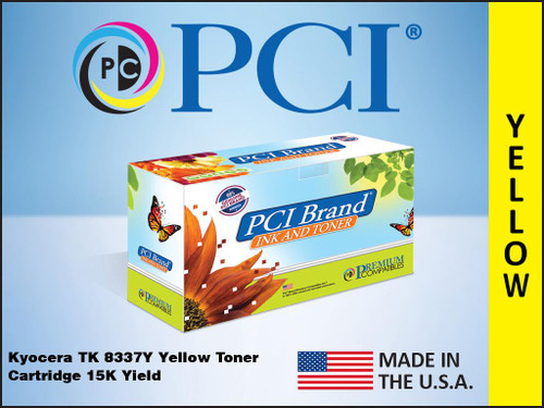 PCI Brand Kyocera TK8337Y Yellow toner cartridge