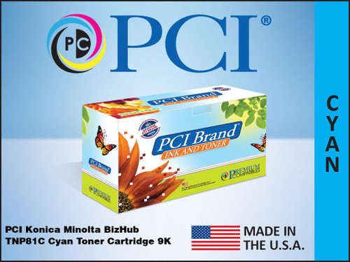 PCI Brand Konica Minolta TNP81C AAJW430 Cyan Toner Cartridge